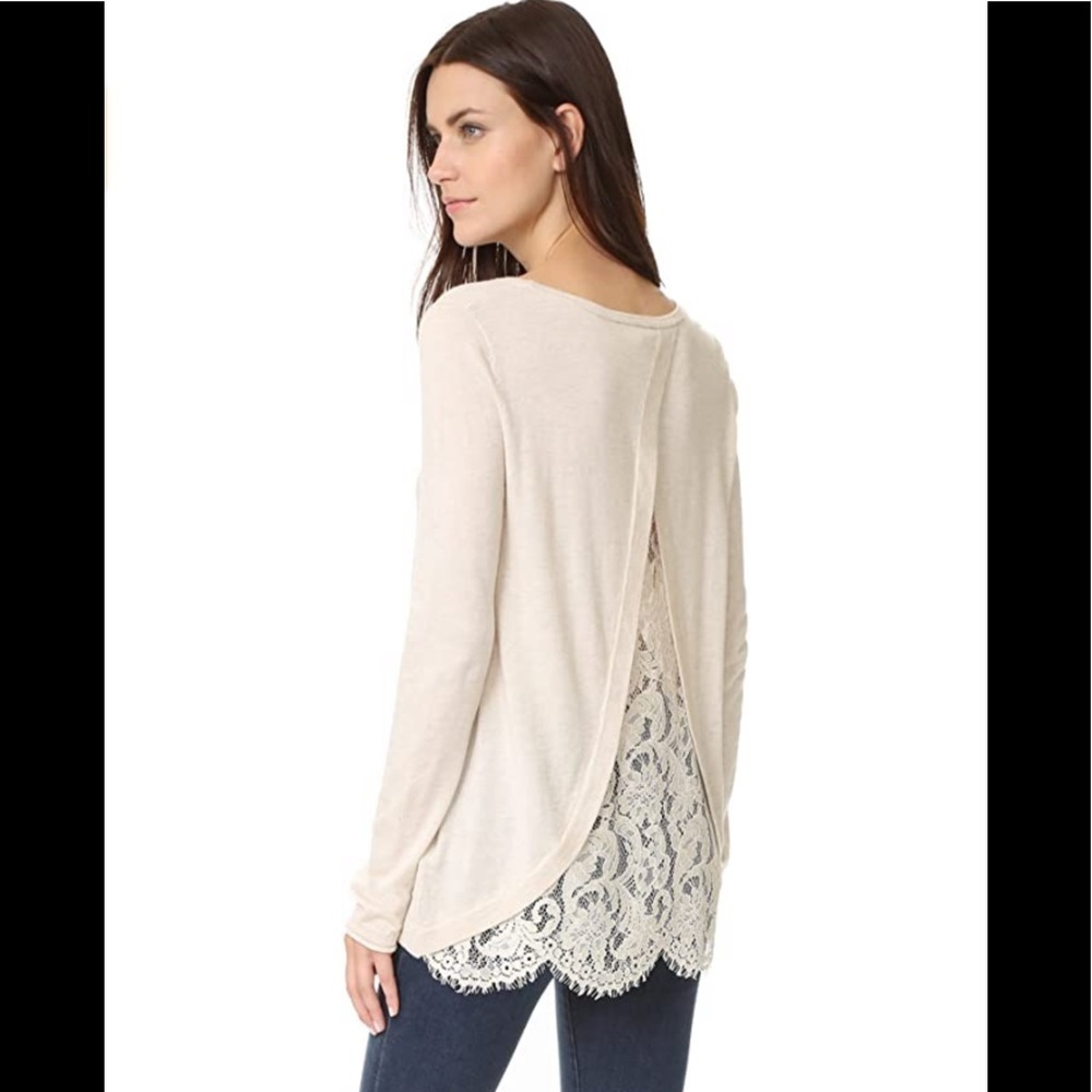 Joie Cashmere Blend Sweater with Back Lace Insert